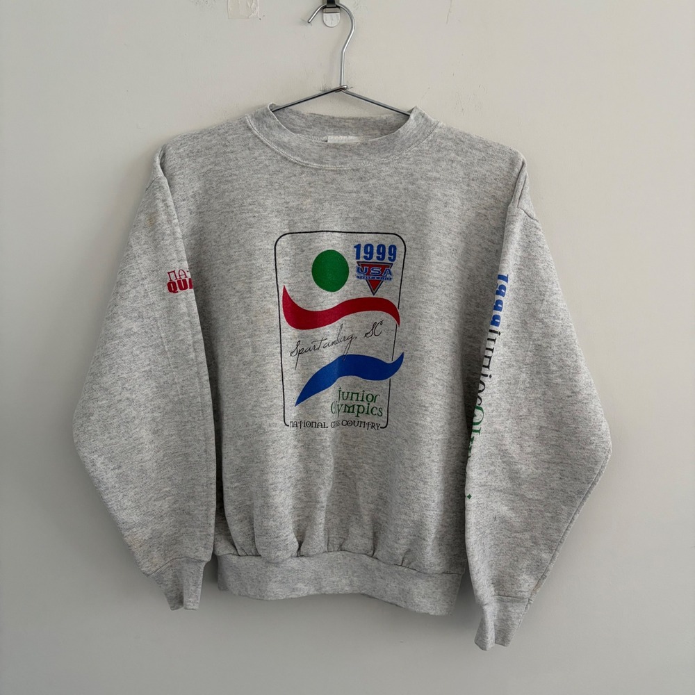 Vintage Tultex 1999 Junior Olympics Cross Country Sweatshirt Small Grey
